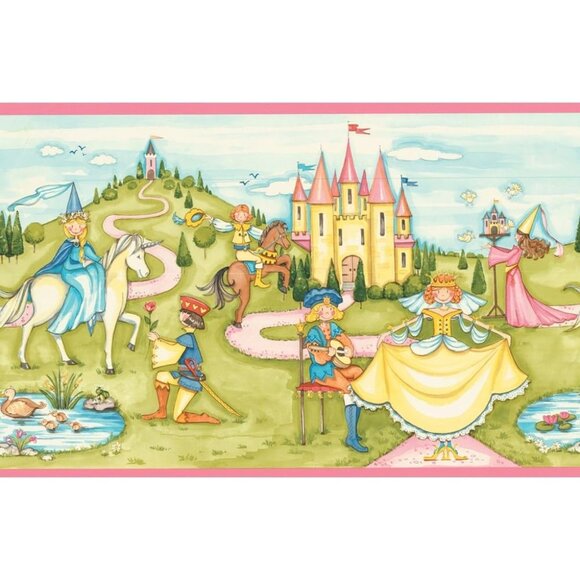 Waverly Princess Prince Queen Castle Unicorn Fairy Tale Wallpaper 5510350 - Picture 2 of 2